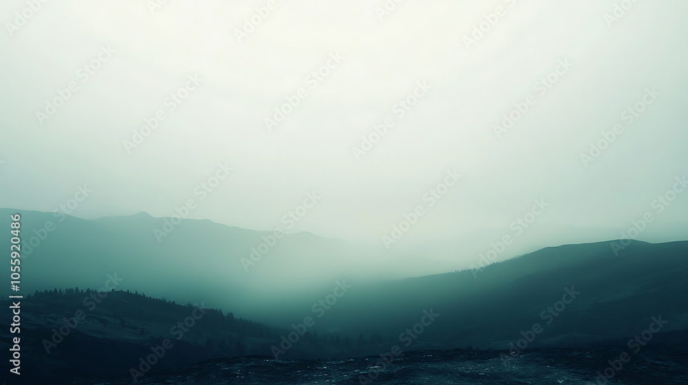 Fototapeta premium Misty mountain landscape at dawn