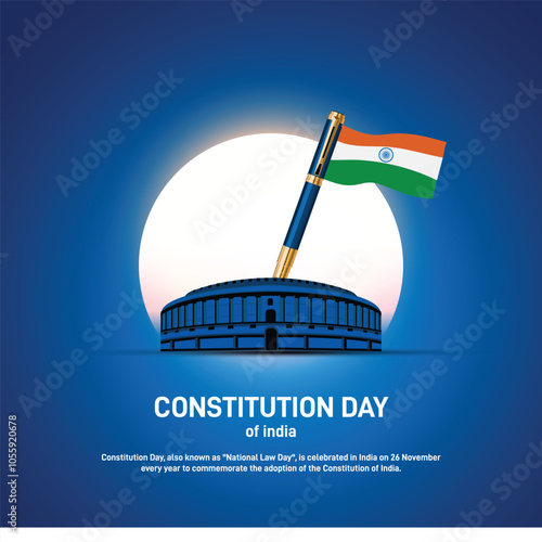 constitution day of india. constitution day of india creative banner, poster, social media post, background, postcard, template, greetings card design etc. 