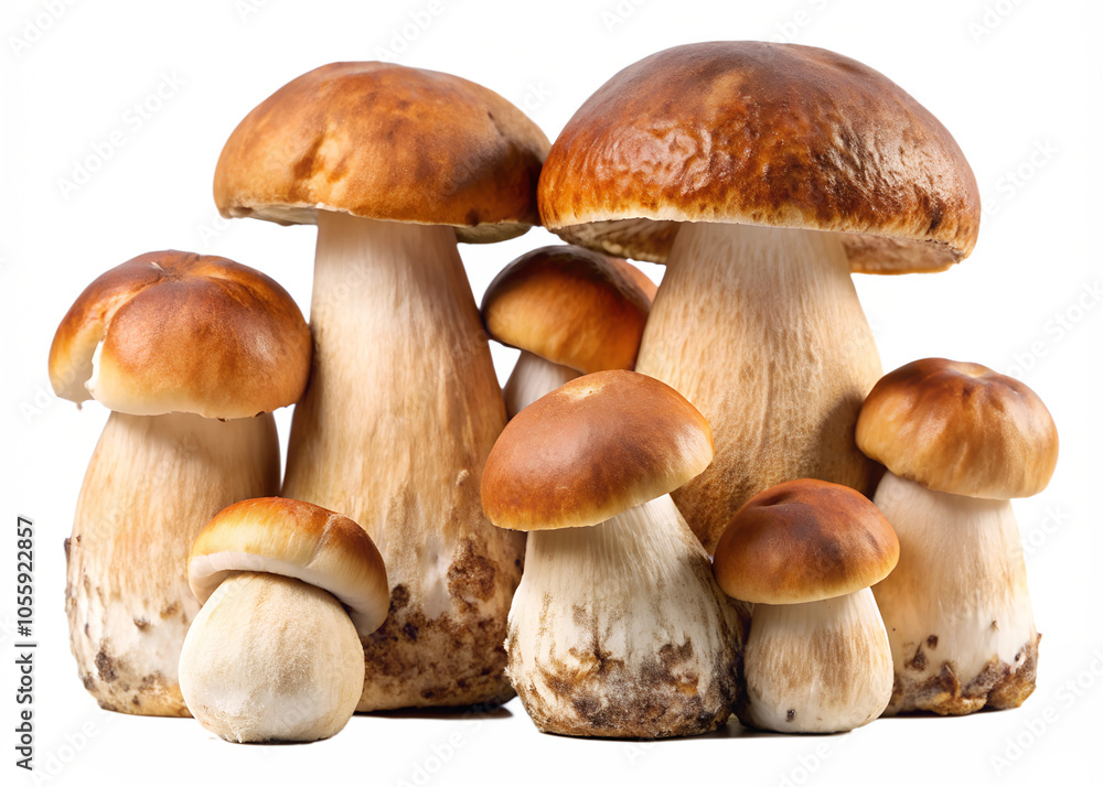 Porcini mushrooms set isolated on transparent background , PNG Element Porcini mushrooms set isolated on transparent background , PNG Element