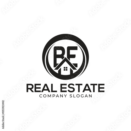 BE Real Estate Logo template