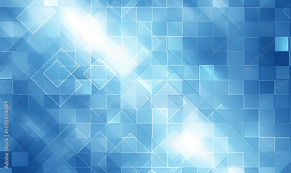 Obraz premium glass tiles abstract blue gradient glassmorphism background with glow