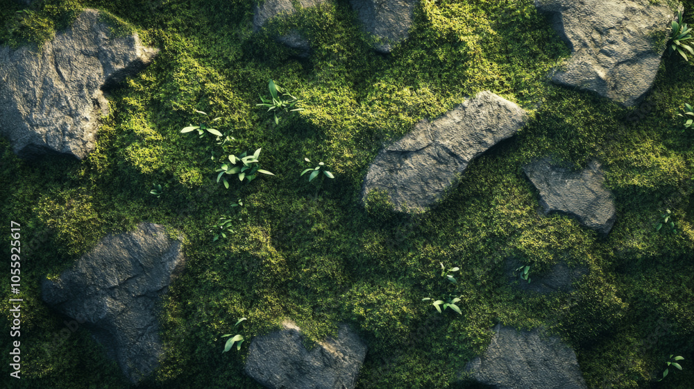Ground with moss texture Ground with moss texture
