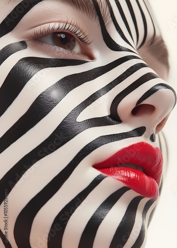 Abstract facial stripes