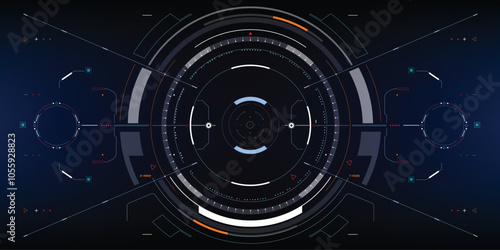HUD futuristic white modern concept system technology simulation design. UI, GUI display for game, drone screen, space ship, radar vector.