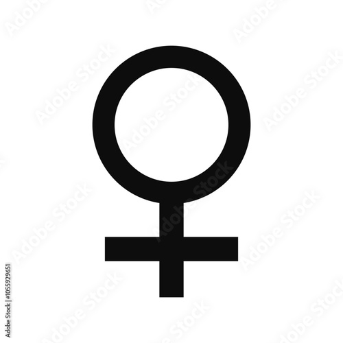 Planet Venus astrological symbol vector flat style icon - Space magical tattoo sign isolated on white background