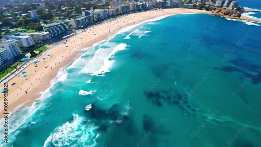 city on the beach aerial view.4k city on the beach aerial view.4k