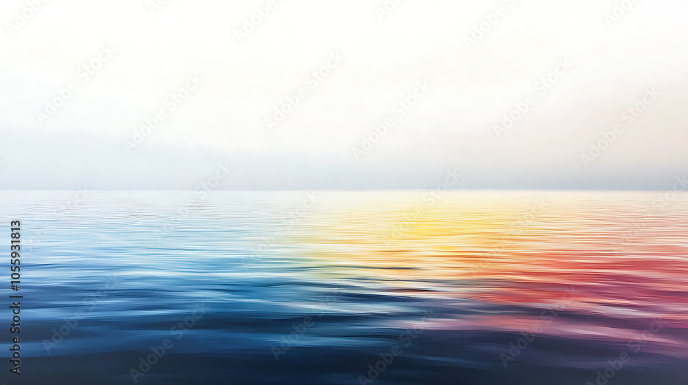 Obraz premium Serene seascape with pastel colors reflecting on calm waters