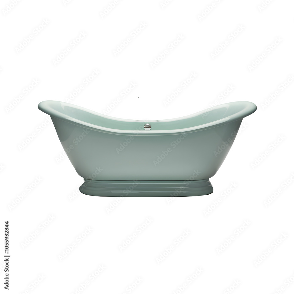 A Luxurious Bathtub With a Light Mint Exterior on a Transparent Background A Luxurious Bathtub With a Light Mint Exterior on a Transparent Background