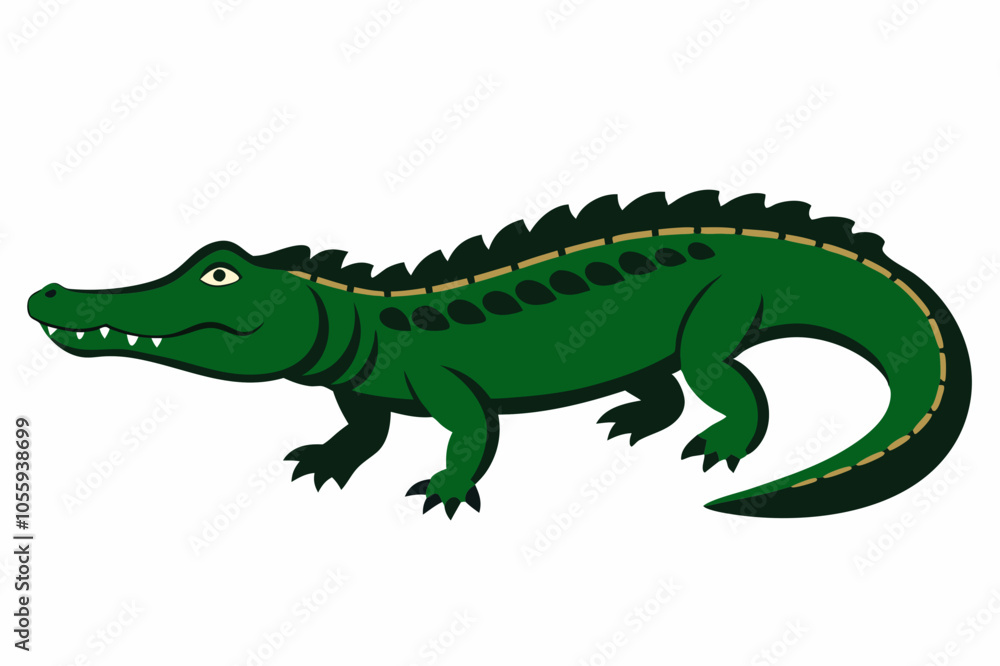 Obraz premium Colorful African Crocodile Silhouette Vector on White Background