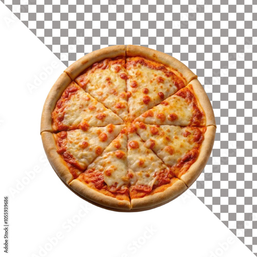 Pizza slices flying, isolated on white background.
