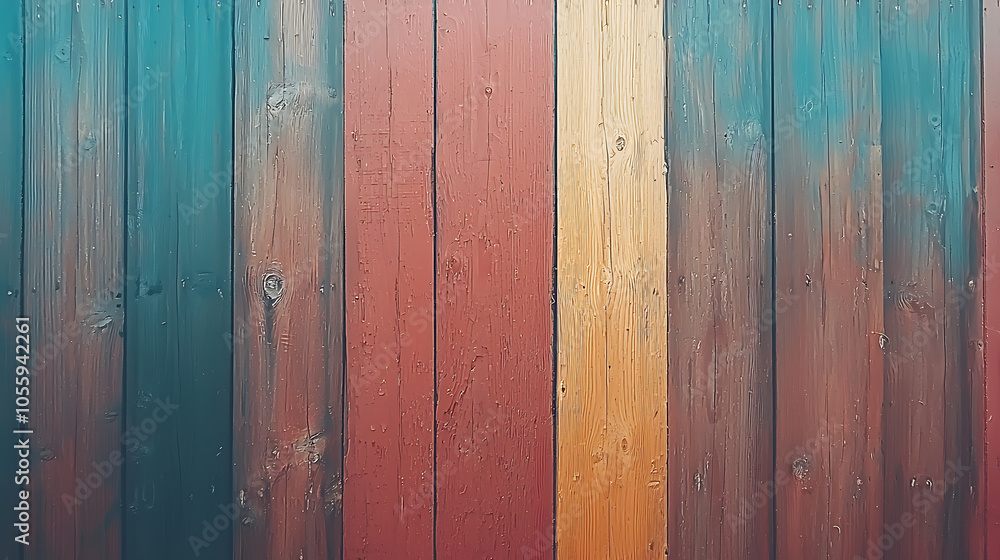 Colorful wooden wall with vertical stripes Colorful wooden wall with vertical stripes
