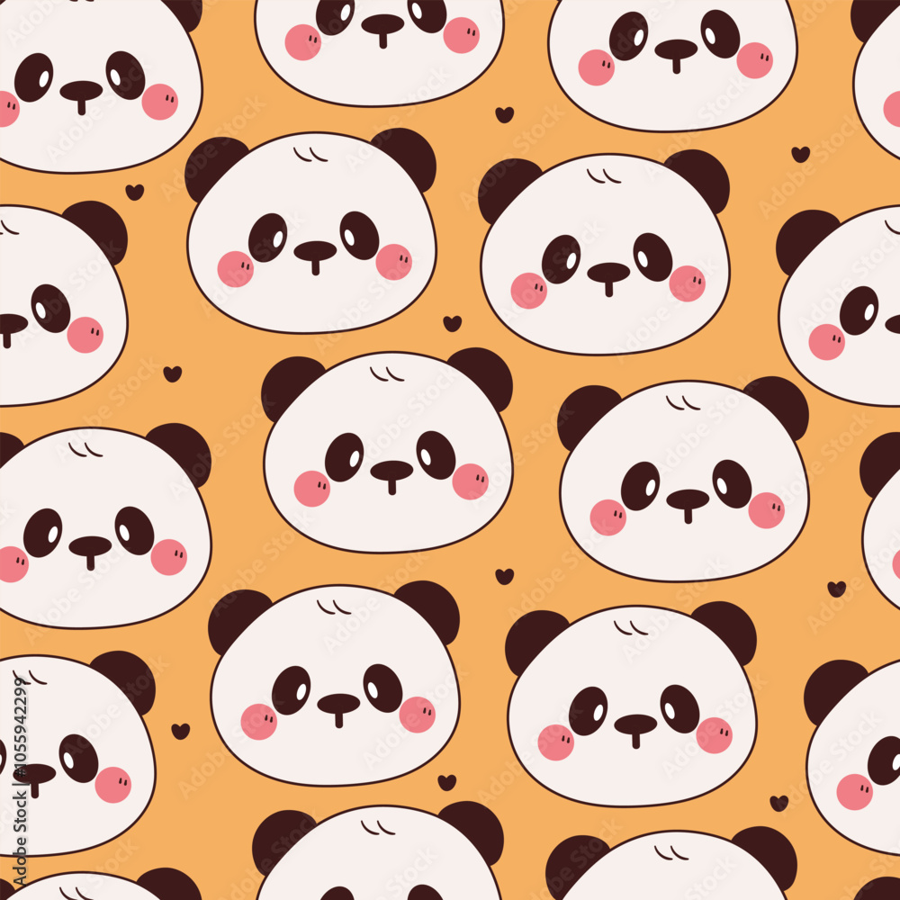 Obraz premium seamless pattern cartoon panda. cute animal wallpaper for fabric print, gift wrap paper