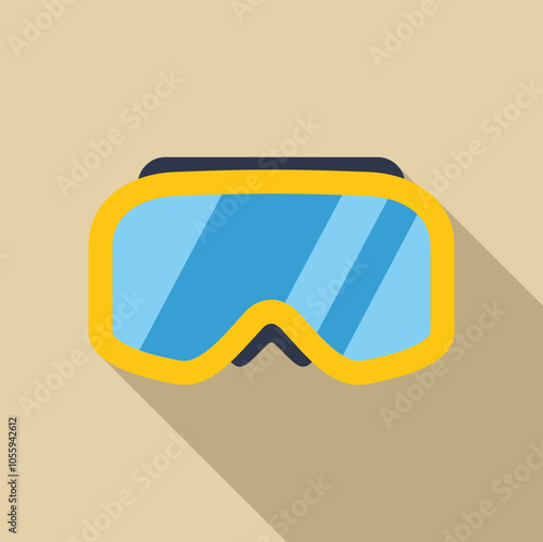 Yellow ski goggles with blue lenses are essential for protecting eyes while skiing downhill