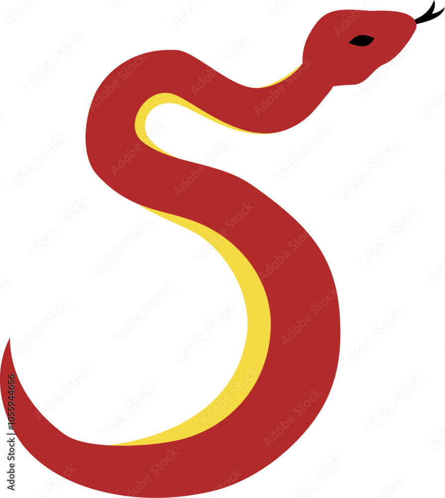Illustration of Abstract Snake Shaped Number 5 for Snake Year in Red and Yellow, Lunar New Year Number Symbol Illustration of Abstract Snake Shaped Number 5 for Snake Year in Red and Yellow, Lunar New Year Number Symbol