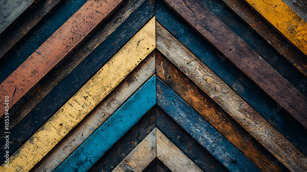 Colorful geometric wooden panel background Colorful geometric wooden panel background
