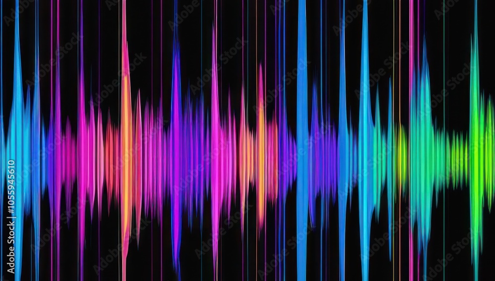 Multicolored sweeping sound wave illustration Multicolored sweeping sound wave illustration