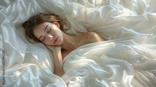 Sleeping Beauty in White Silk Sheets