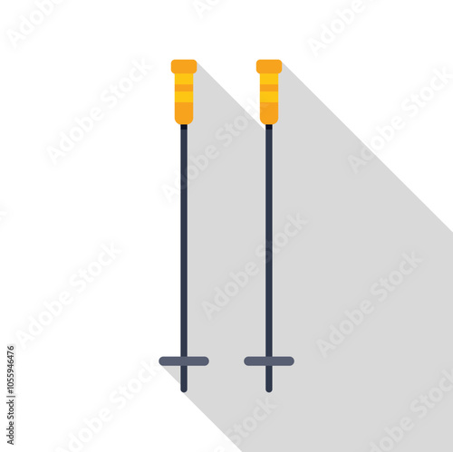 Simple icon of nordic walking poles representing outdoor activity and healthy lifestyle