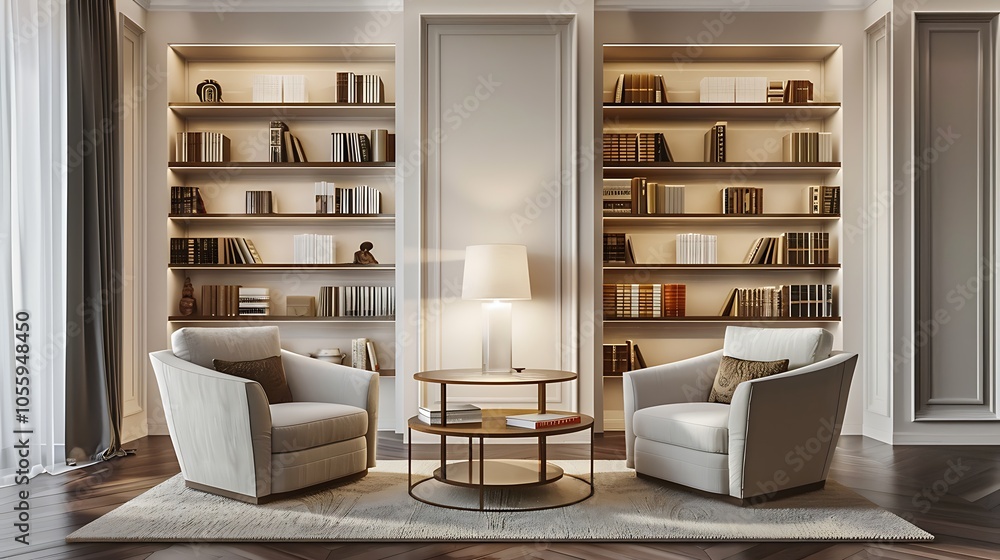 Fototapeta premium Modern Interior of Stylish Living Room ,Wall Mock Up, Frame , Poster with Beautiful Background, 3d render