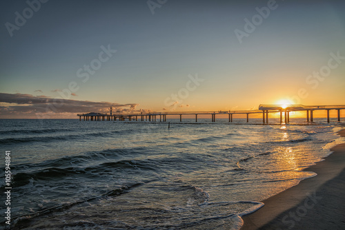 Sonnenaufgang mit Seebrücke in Koserow 2 photo