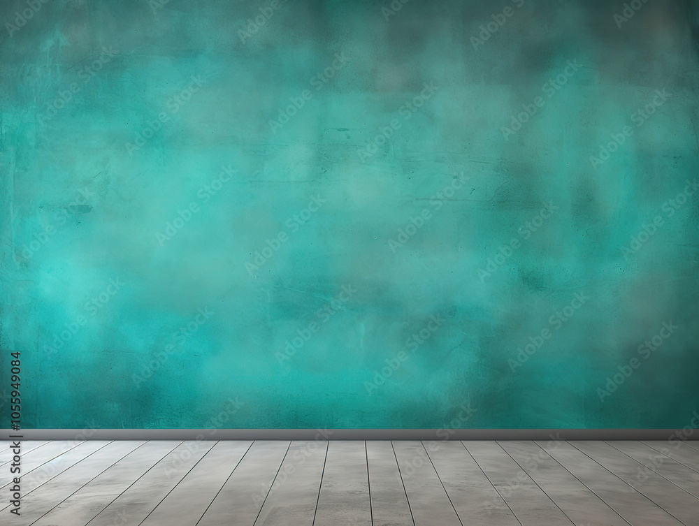Fototapeta premium Colorful Carnival Backdrop with Teal Blue Green Cement Texture