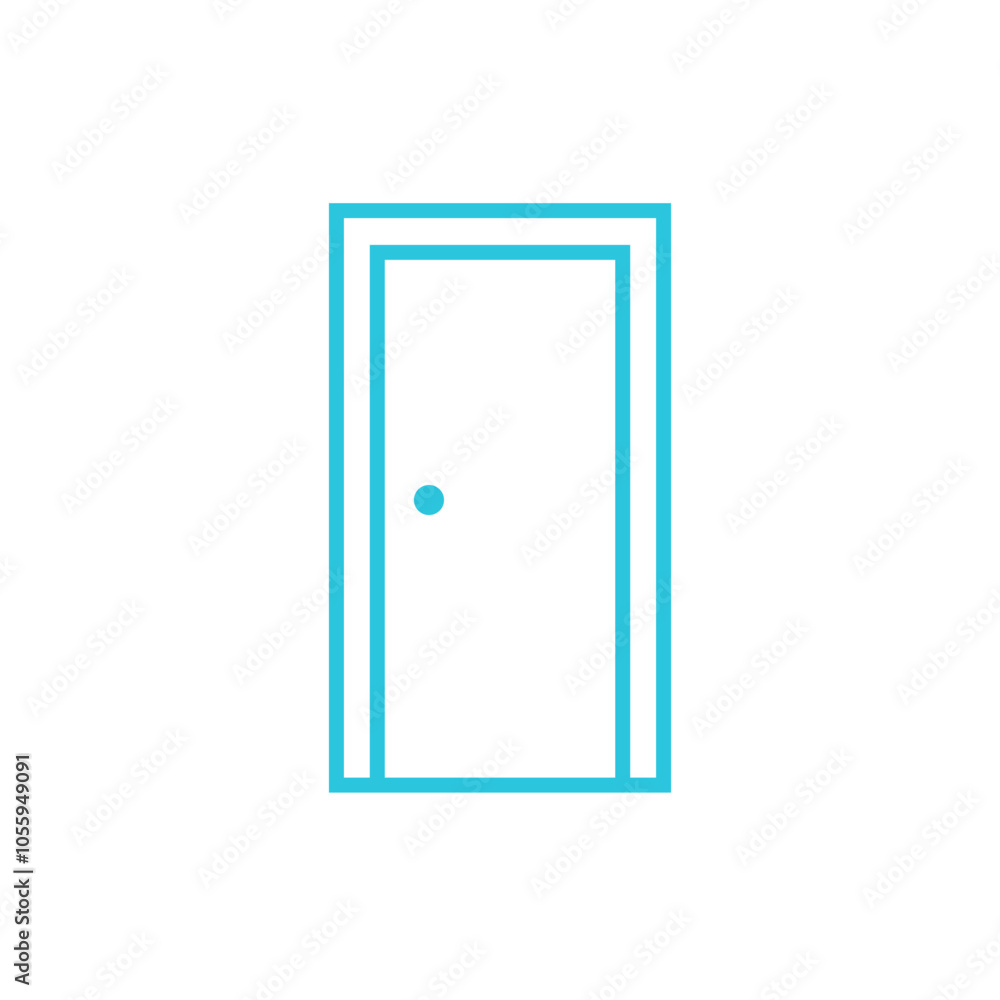 Closed Door Icon on White Background. From blue icon set. Closed Door Icon on White Background. From blue icon set.