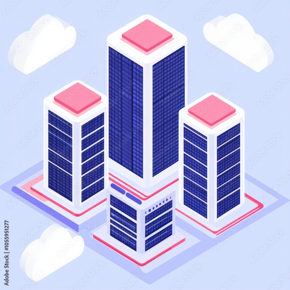 Modern Skyscrapers Against a Soft Sky A Futuristic Urban Landscape Modern Skyscrapers Against a Soft Sky A Futuristic Urban Landscape