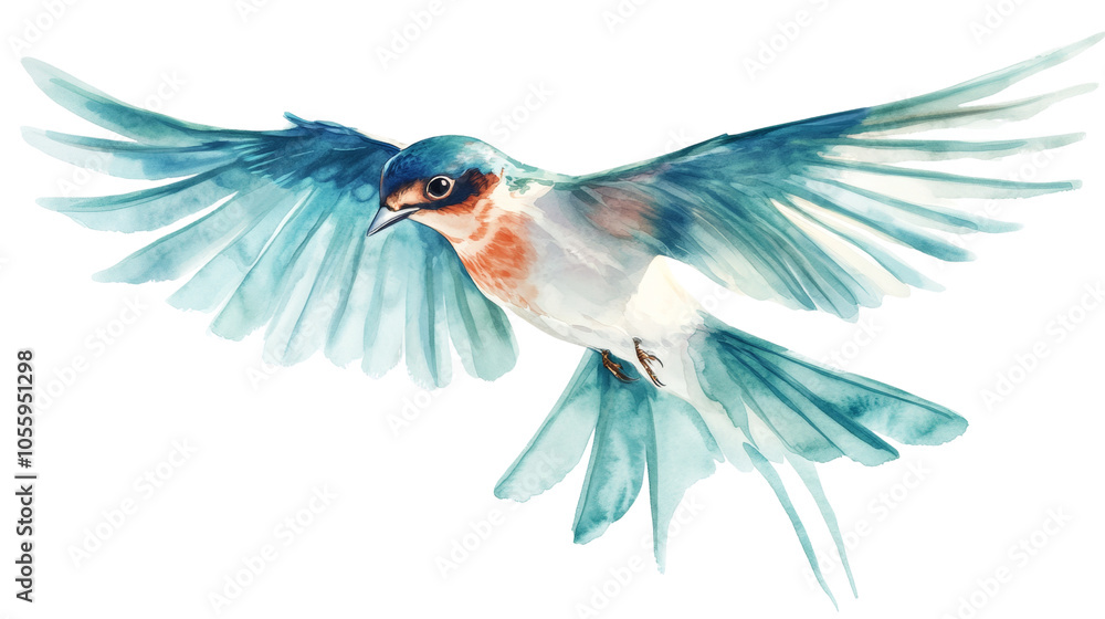 Obraz premium Swallow in flight isolated png