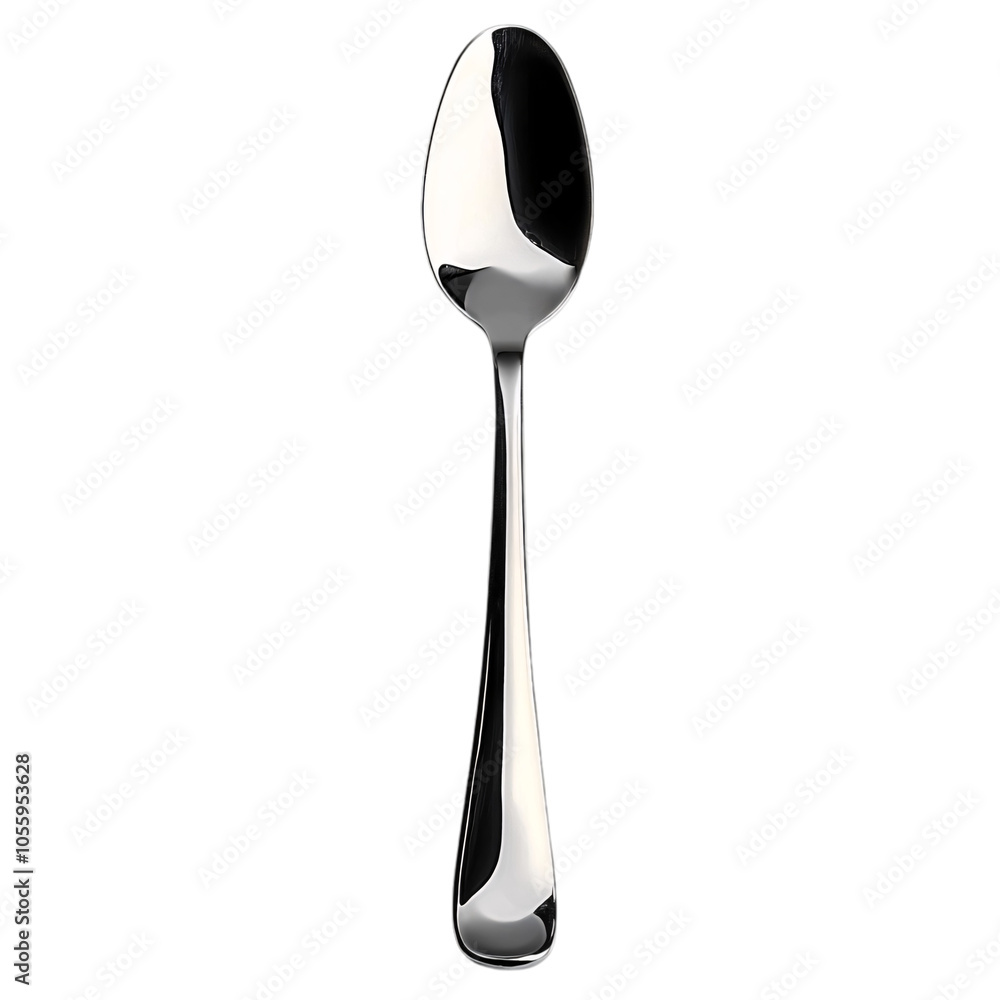 A sleek, shiny spoon set against a transparency background, showcasing its elegant design and polished surface. A sleek, shiny spoon set against a transparency background, showcasing its elegant design and polished surface.