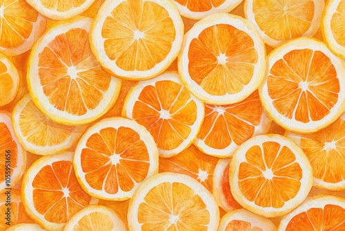 Watercolor Citrus Fruit Collection. Hand-drawn Illustration of Fresh Oranges Isolated on White Background