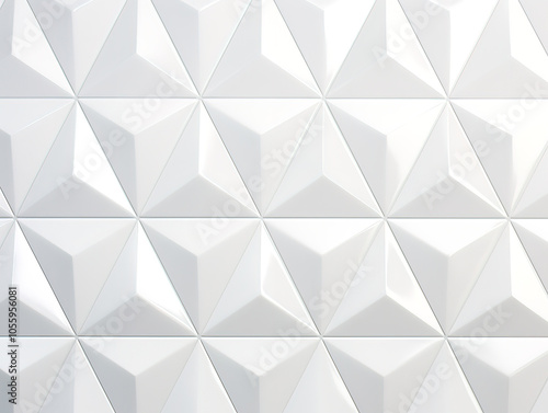 Minimalist White Porcelain Texture with Geometric Lowpoly Pattern for Displacement or Bump Map