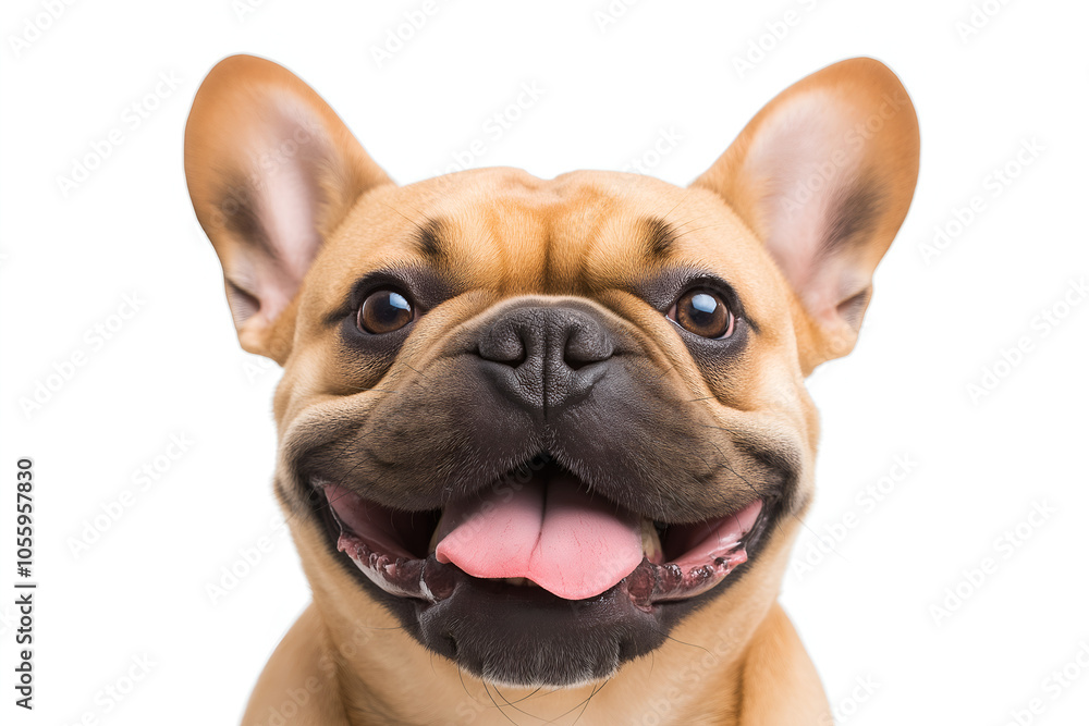 Close-up Of A Happy French Bulldog Isolated On White Background With An Excited Expression, Animal Photography Close-up Of A Happy French Bulldog Isolated On White Background With An Excited Expression, Animal Photography