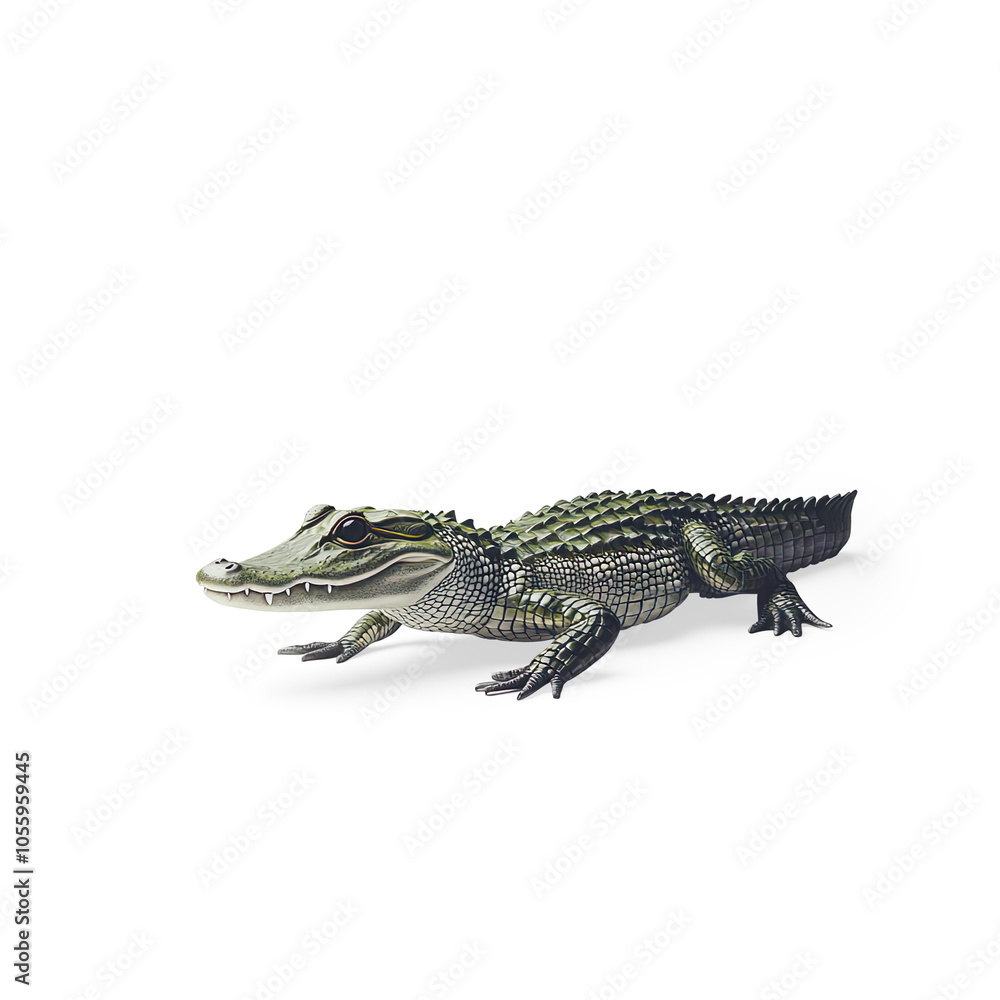 Realistic Crocodile Rendering on a Transparent Background Realistic Crocodile Rendering on a Transparent Background