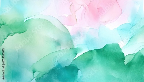 Abstract watercolor background in soft pastel colors with fluid brush strokes and gentle textures.