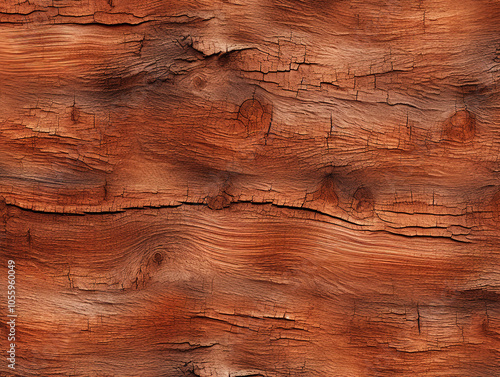 Seamless Natural Tree Bark Closeup Texture with Rustic Dark Brown Forest Wood Surface Pattern