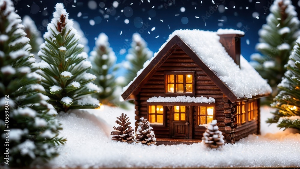 A miniature winter landscape in a glass sphere, with a glowing cabin and snowy trees, evoking the charm of a snowy night. A miniature winter landscape in a glass sphere, with a glowing cabin and snowy trees, evoking the charm of a snowy night.