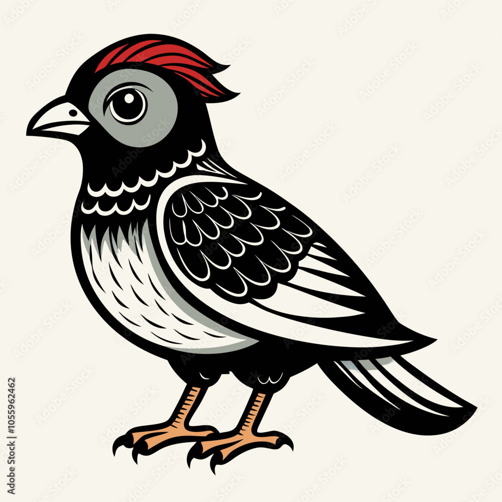 Fototapeta premium detailed vector illustration of a small bird
