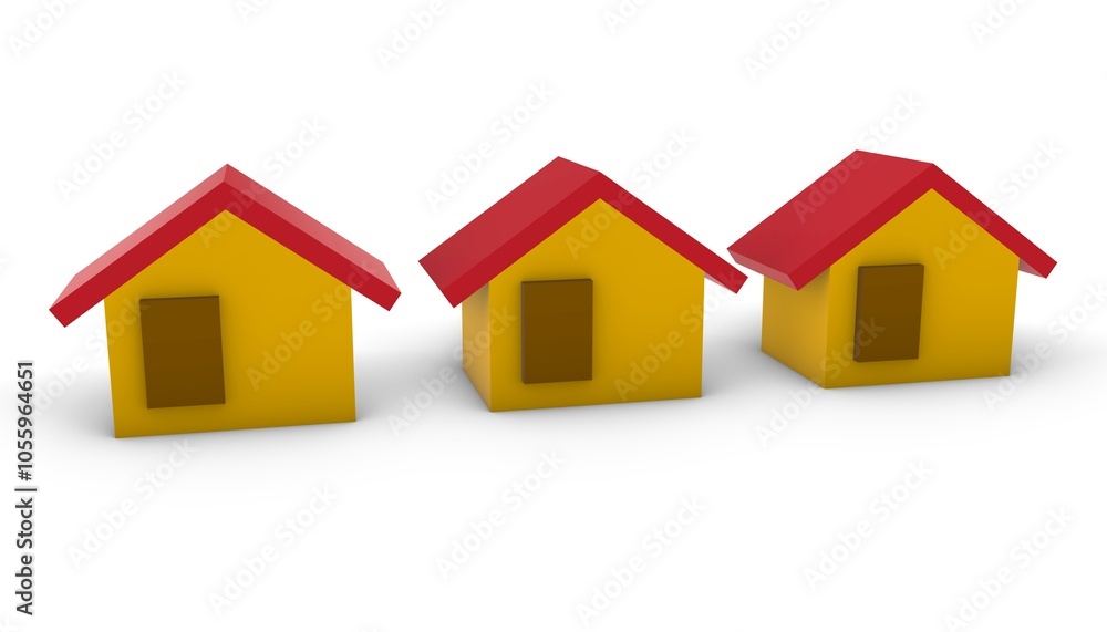 3d illustration of 3 houses property business background
3d illustration of 3 houses property business background