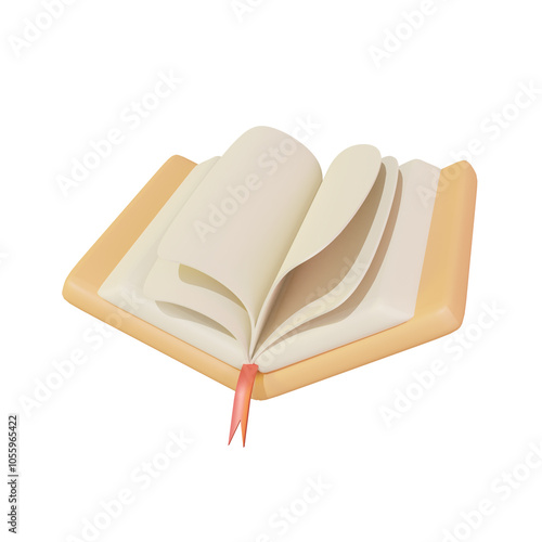 3D illustration of an open quran or book