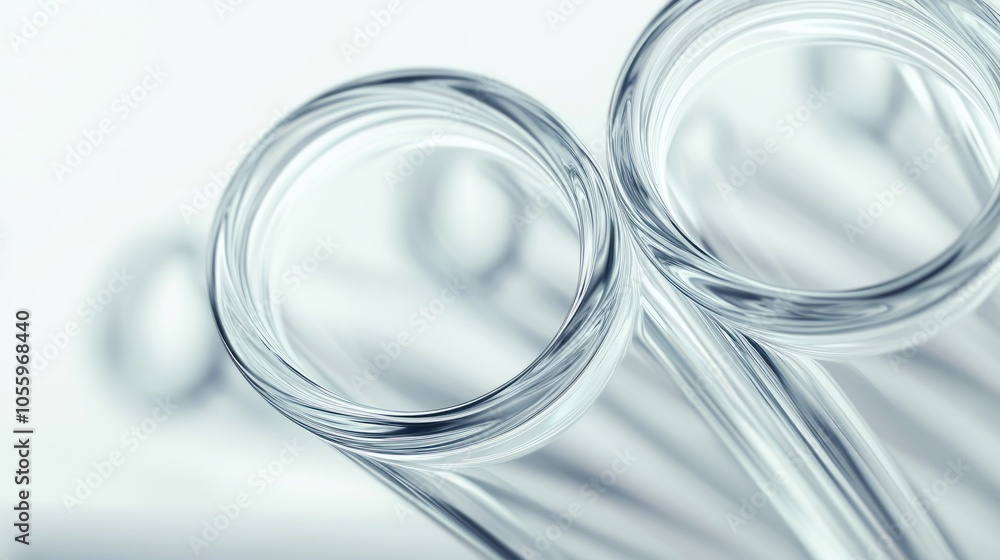 Two glass tubes with a clear liquid inside Two glass tubes with a clear liquid inside