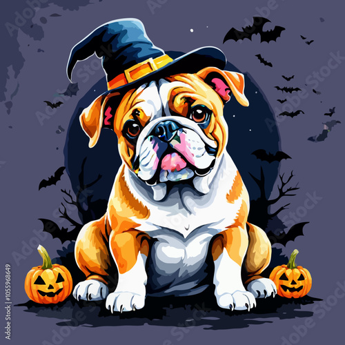 animated witch bulldog