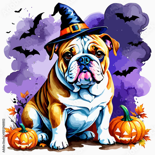 animated witch bulldog