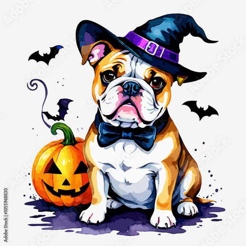 animated witch bulldog