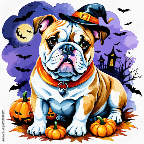animated witch bulldog