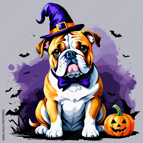 animated witch bulldog