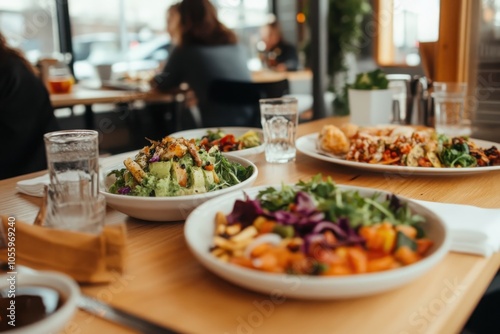 Wallpaper Mural Embracing nature a cozy minimalist vegan restaurant with neutral decor for a tranquil dining experience Torontodigital.ca
