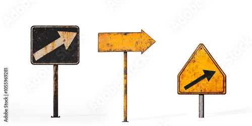 Rusty Orange Arrow Sign