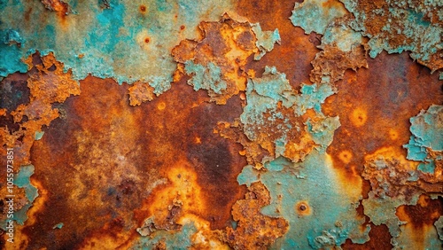 Rusty metal surface with rust and rusted paint