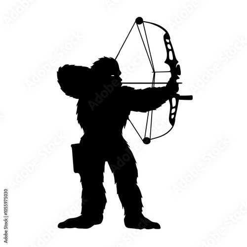 Bigfoot Archer Silhouette Vector