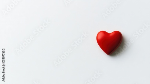 Wallpaper Mural high-quality stock photograph showcasing a single red heart symbol against a pristine white background, emphasizing simplicity and love. the clean composition enhances the heart's emotional appeal Torontodigital.ca